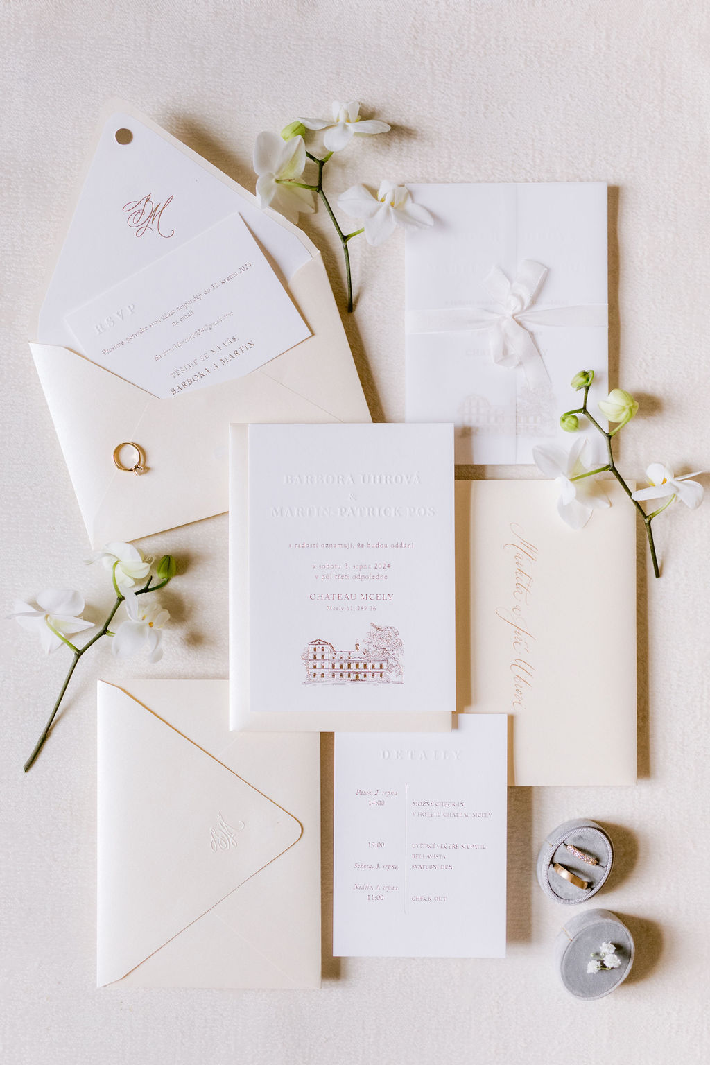 Bára & Martin – wedding at Chateau Mcely, Sweet & Chic